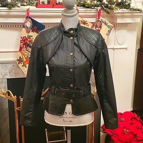 Barbour Leather and Waxed Motorcycle Jacket - Picture 1 of 11